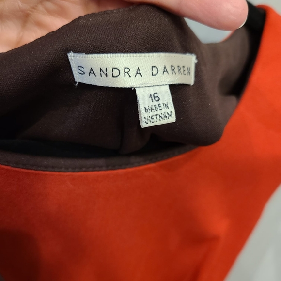 Orange and brown long dress with a belt - Picture 3 of 3